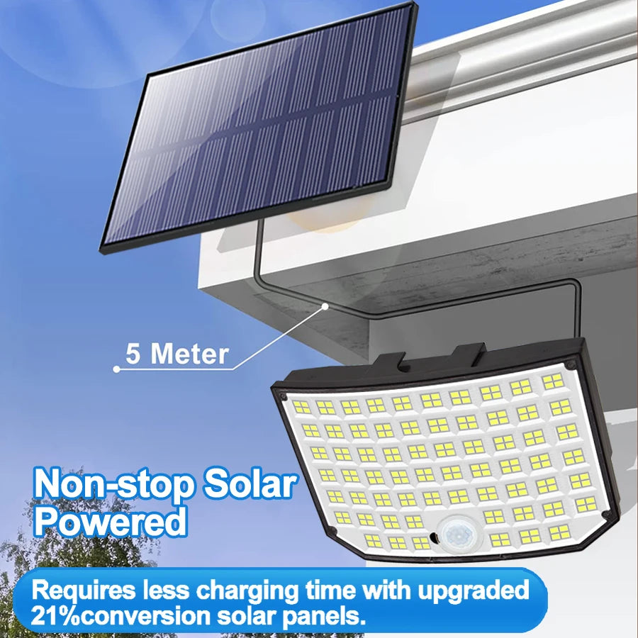 Solar Lights Outdoor 366/400/318 LED Motion Sensor Security Lights IP65 Waterproof Solar Powered Flood Lights for Garden Yard