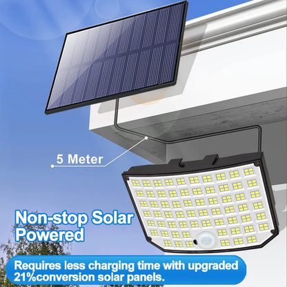 Solar Lights Outdoor 366/400/318 LED Motion Sensor Security Lights IP65 Waterproof Solar Powered Flood Lights for Garden Yard