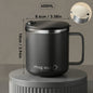 Double Wall Insulated Coffee Cup Outdoor 304 Stainless Steel Coffee Mug With Handle&Sliding Lid 400ML Sealed Thermal Water Cup