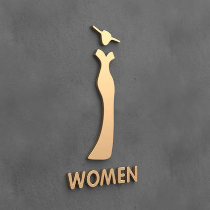Matte Black Gold Toilet Sign Plate Acrylic 3D Wash Room Door Wall Label Sticker Wc BathRoom Signage Board Art Hotel Home Decor