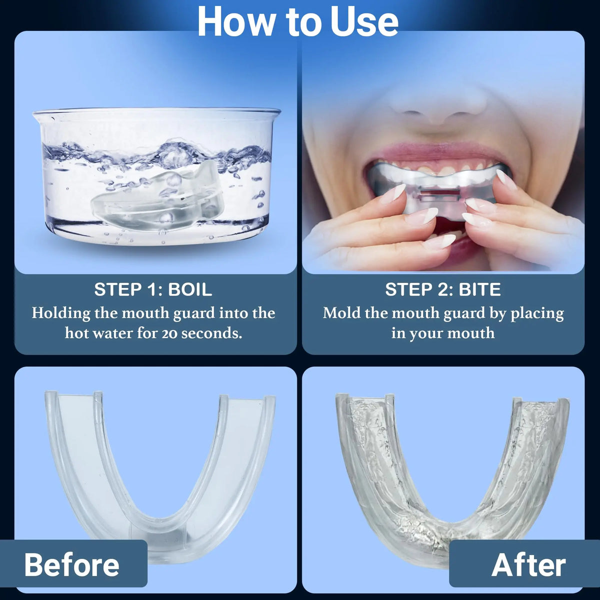 Premium Adjustable Snoring Solution FDA-Approved Mandibular Advancement Device Effective Sleep Apnea Relief for All Night Comfo