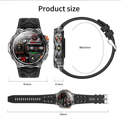 LIGE 2026 Nowy Wojskowy Smartwatch Męski Bateria 1000mAh Wodoodporny 5ATM GPS Rozmowy Bluetooth Wyświetlacz AMOLED Sportowy Smartwatch dla Mężczyzn