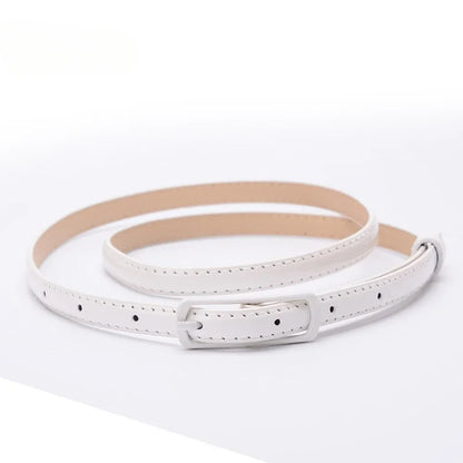 Children Candy Color Belts 1.2cm Super-thin PU Waistbands Simple Solid Color Casual Belts Girl Apparel Accessories