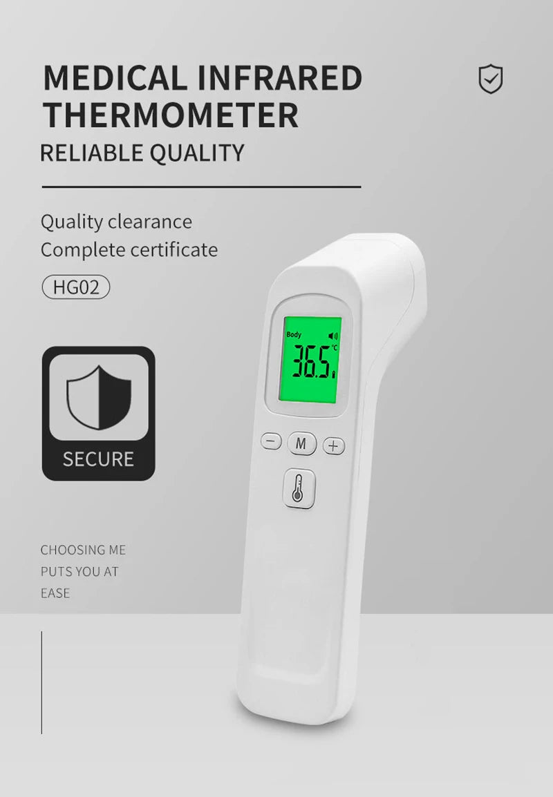 Household Infrared Thermometer Digital Non Contact LCD Laser Thermometer Tool Handheld IR Temp Pyrometer Finger Pulse Oximeter