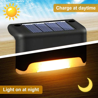 1~20PCs Solar Deck Lights Outdoor Waterproof LED Fence Lights Garden Step Lamp for Patio Stairs Railing Pathway Fences