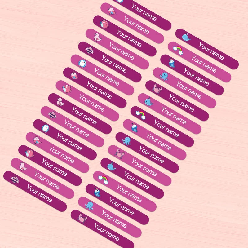 Customizable Name Stickers for Drinkware & Children's Stationery - Waterproof Personalized Labels with Eco-Friendly Adhesive