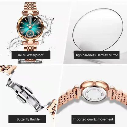 POEDAGAR Elegant Ladies Wristwatch Waterproof Stainless Steel Luxury Watch for Woman High Quality Fashion Women's Quartz Watches