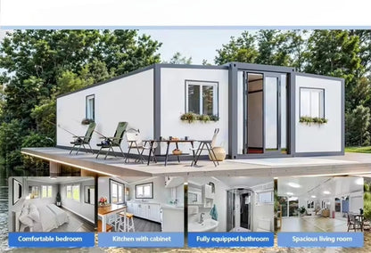 Customize Foldable Modular Expandable Container House 20ft 2 Bedrooms Bathroom Terrace with Roof Foldable House Collapsible Home