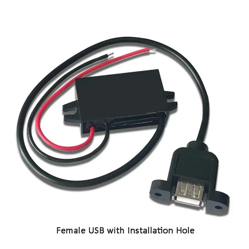 12V 24V 36V 48V Buck 5V 3A Charging Converter DC-DC Step Down Converter for Battery With Multi Types USB Jack Female USB