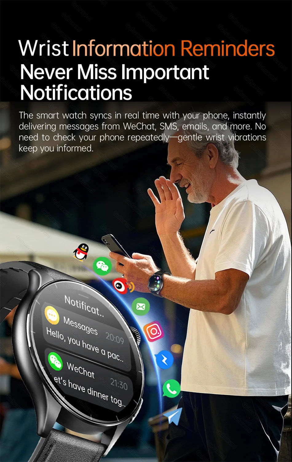 2026New Smart Watch For Men Micro-examination Health Blood pressure Uric Acid ECG+PPG Fitness Tracker Clock Smartwatch Women Men