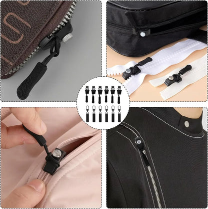 Universal Zipper Repair Kit Quick Instant Detachable Zipper Head Replacement Zipper Slider Pull for Jacket Bags Coat Free Sewing