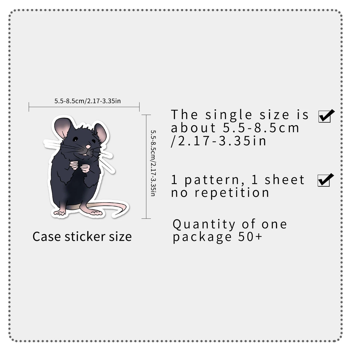 50Pcs Rat series Cartoon Cute Waterproof Sticker Skateboarding Snowboard Retro Vinyl home decal Sticker