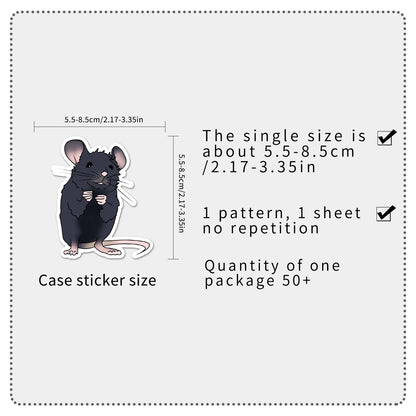 50Pcs Rat series Cartoon Cute Waterproof Sticker Skateboarding Snowboard Retro Vinyl home decal Sticker