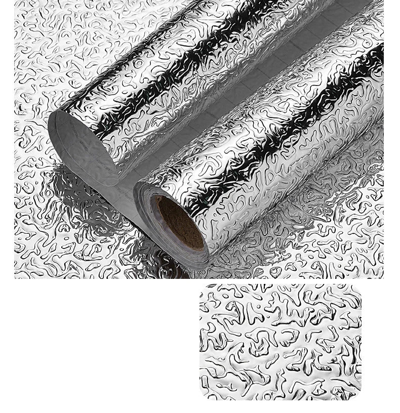 kitchen stickers self-adhesive aluminum foil anti-oil waterproof wallpaper for countertops drawers cabinets shelves line