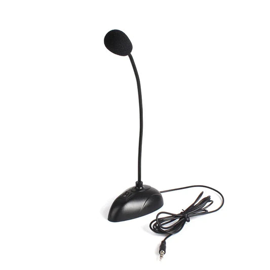 3.5mm Plug Stand Mini Studio Speech Microphone Gooseneck Wired Microphone Flexible for Computer PC Desktop Notebook Accessories