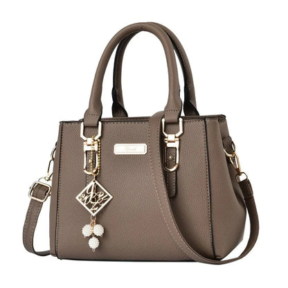 Trendy Leather Handbags Women Girls Shoulder Bag Large Capacity Open Pocket Messenger Bag High Quality Shopping Bag