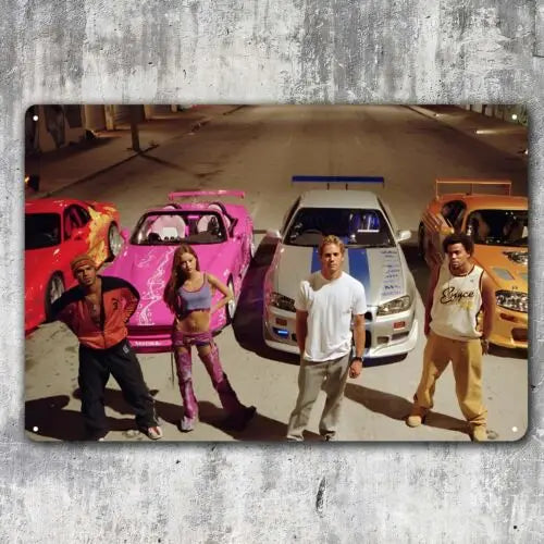 The Fast and Furious Actors Photo Movie Metal Poster Tin Sign 20x30cm  -aluminum