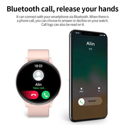 LIGE Nowy Smartwatch z Pomiarem Temperatury Ciała Damski Męski Ekran HD 360 Odbieranie Połączeń Wybieranie Połączeń Smartwatch Męskie Zegarki dla Kobiet Bransoletka