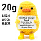 AnimalSeries Positive Energy Cute Duck Crochet Doll Handmade Knitted Decor Ornament with Encouragement Card Mini Desk Decor Gift