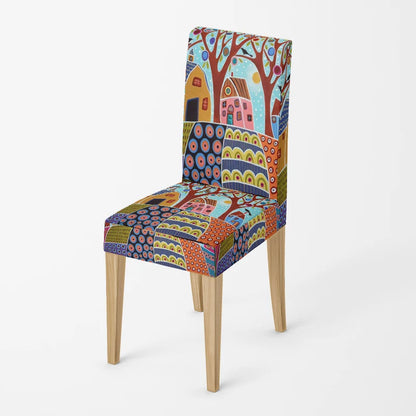 Home chair cover Oil painting style kitchen chairs Coversadjustable dining elastic fabricchairs covers chair cover for wedding