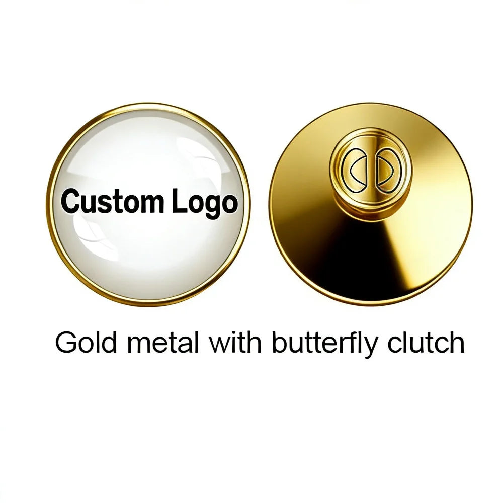 Shirley Custom 100pcs Metal Badges Lapel Pins Epoxy Resin Domed Printed Label Pins Name Alfileres Personalizados Para Cuello
