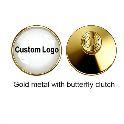 Shirley Custom 100pcs Metal Badges Lapel Pins Epoxy Resin Domed Printed Label Pins Name Alfileres Personalizados Para Cuello