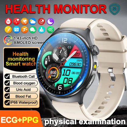 2026Nowość Zdrowie Sport EKG AI Diagnostyka Inteligentne Zegarki Męskie Tętno Ciśnienie Krwi IP68 Wodoodporne Smartwatche Dla Mężczyzn Kobiet