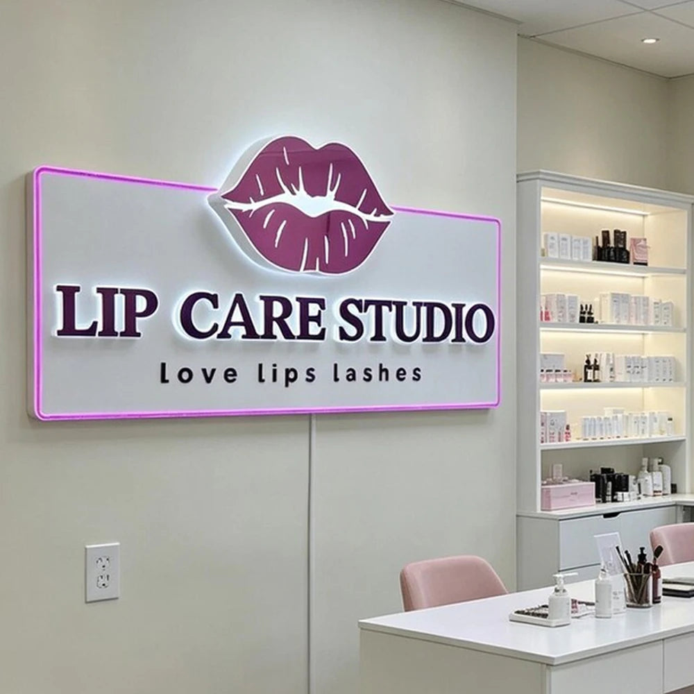 Custom Business Metal Frontlit Sign Laser Cut Metal Sign 3D Logo Personalize Sign for Shop Salon Hotel Decor Sign Indoor/Outdoor