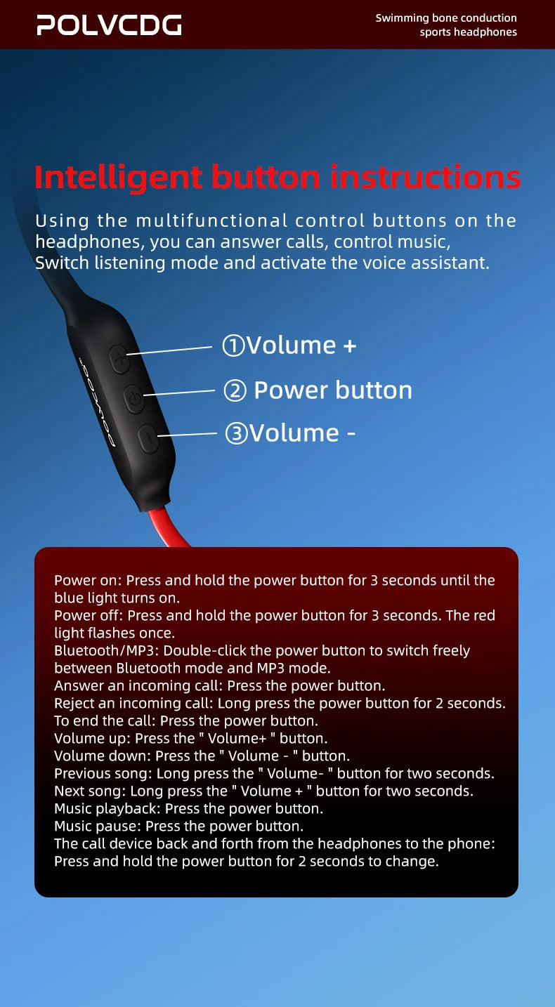 POLVCDG Bone Conduction Headset X7 IPX8 32GB Bluetooth 5.3 Wireless Headset with microphone Waterproof Swim 2023 New