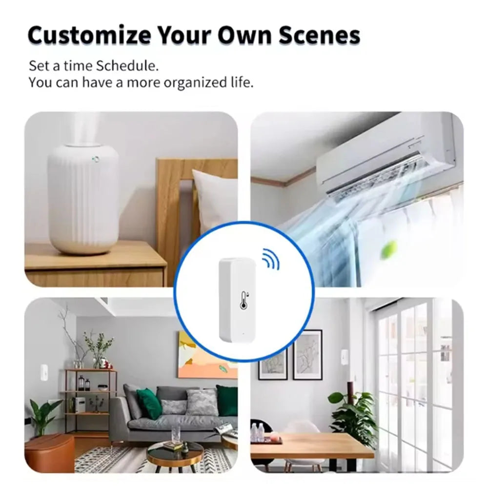 Tuya Zigbee 3.0 Wireless Temperature Humidity Sensor Smart Humidity Detector APP Monitor Voice Control Alexa Google Assistant
