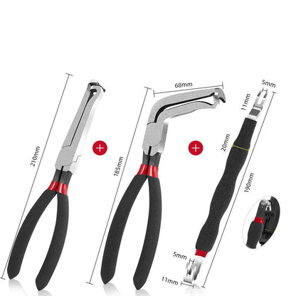 8" 60-Degree Electrical Disconnect Pliers For Automotive Connectors & Sensors - Angled Wire Plug Removal Tool