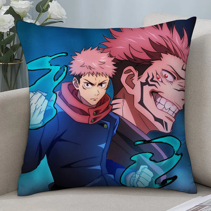J-Jujutsu Kaisen Ryomen SukunaS Pillow Case Short Plush Pillow Covers Sofa Decor Gift Home Double-sided Printing Cushion Cover