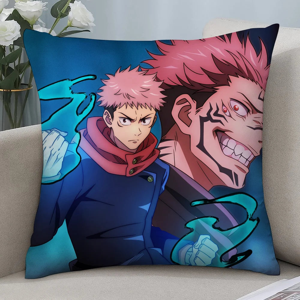 J-Jujutsu Kaisen Ryomen SukunaS Pillow Case Short Plush Pillow Covers Sofa Decor Gift Home Double-sided Printing Cushion Cover