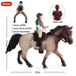 Oenux Farm Horse Race Model Action Figures DIY Equestrianism Horseman Animals Figurine Cute Education Collection Kids Toy Gift