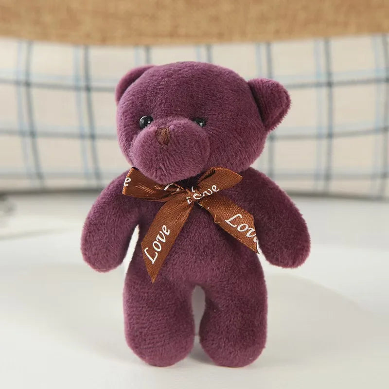 18-90Pcs Mini Teddy Bear Toy Plush Stuffed Bear Doll for Keychain Craft DIY Accessory Birthday Gifts Party Favors Supplies 4.7in