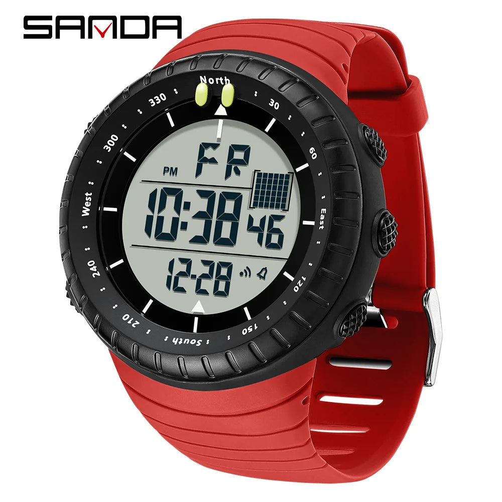 SANDA New 6256 Men's Electronic Watch Large Dial Outdoor Waterproof Sports Watch Night Light Alarm Clock Multi functional Watch
