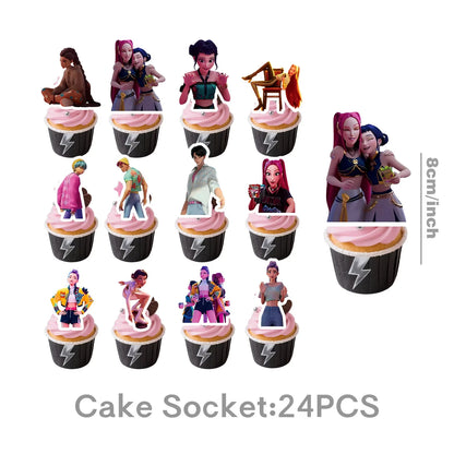 K-pop Kids Birthday Party Supplies All-in-One Decor Set-Paper Tableware Cups Candy Box Gift Bags Banner for Festive Celebrations