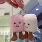 #new Fun Two Marshmallow Keychain Cotton Candy Tone Cute Soft Two Tone Keychain Bag Pendant Accessories Dolls Pendant Xmas Gifts