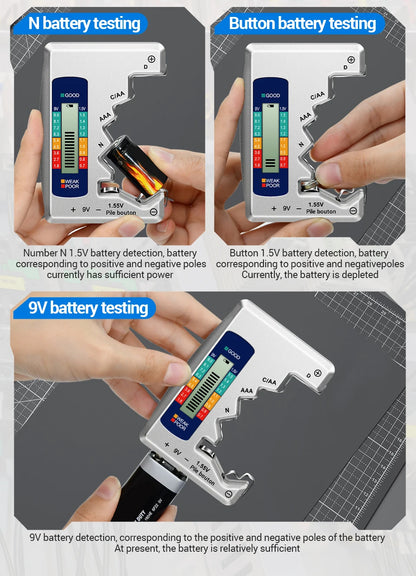 ANENG BT1688 Universal Card Battery Tester D C AA AAA N Battery Test Intuitive Detector Portable  9V 1.55V Button Cell Tools
