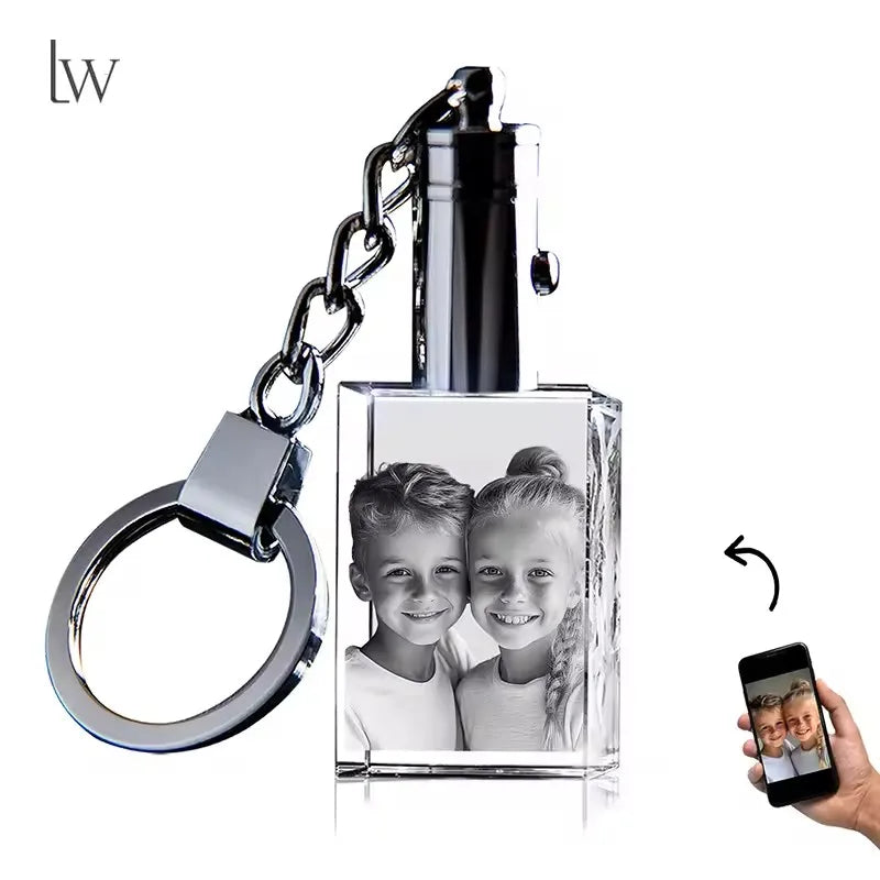 Customized 3D Crystal Photo, Personalized Gift Necklace Heart, Gift for Wife,Women, Men, Great Custom Gifts With Your Own Photo