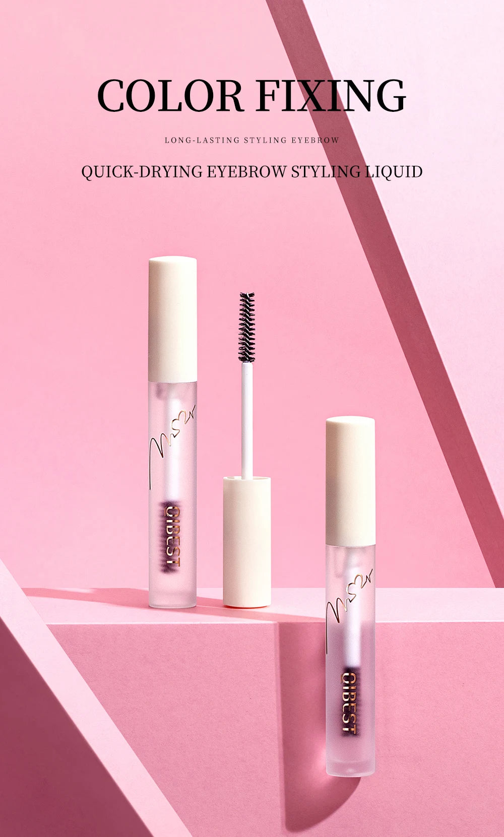 QIBEST Transparent Eyebrow Gel Long Lasting Shape Natural Three Dimensional Moisturizing Eyebrow Styling Gel Makeup Brow Soap