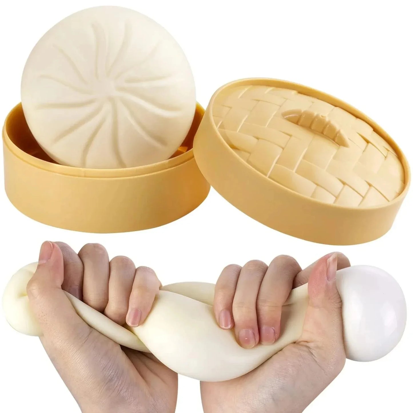 Colorful Steamer Dumpling Squishies Stress Ball Slow Rising Squeeze Fidget Toy Anti-Stress Sensory Relief for Adults Funny Gifts