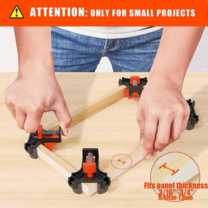 2pcs 90 Degree Corner Clamps For Woodworking, Fast Adjustable Quick Spring Loaded Woodworking Clamps,Cabinets,Photo Framing