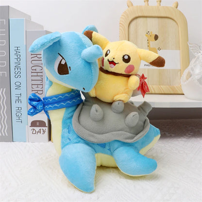 Pokemon Necktie Latias Latios Soft Kawaii Plush Toys Cute Anime Lapras Pikachu Stuffed Animals Peluche Dolls Birthday Gifts Kids
