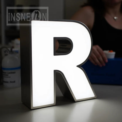 Custom 3D Metal Letter LED Illuminated Signage - Backlit Halo Front Lit Wall Logo for Indoor Outdoor Commercial Business Decor