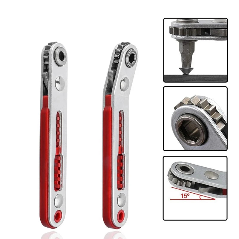 Two Way Ratchet Screwdriver Multifunctional Bidirectional Forward and Reverse Ratchet Screwdriver Elbow Flat Cross Slotted Tool