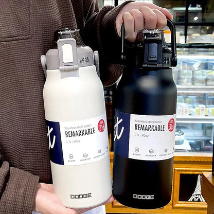 1300ML Large Capacity Thermos Bottle with Straw 316 Stainless Steel Thermal Mug Sports Vacuum Flasks Cold and Hot Water Bottle