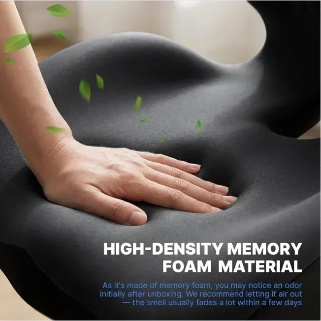 Ergonomic Memory Foam Seat Cushion Lumbar Support Pad Relieve Tailbone Sciatica Pain For Office Chair Car Seat Daily Use