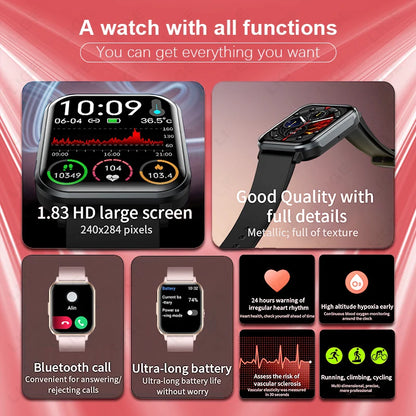 LIGE Women Smart Watch I68 Waterproof Bluetooth Call Watch for Women Smartwatch Ladies Sport Fitness Tracker Watches Men Watch
