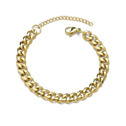 LETAPI Fashion Stainless Steel Curb Cuban Chain Bracelet for Men Women Hip Hop Couple Unisex Wrist Hand Jewelry Gift Party